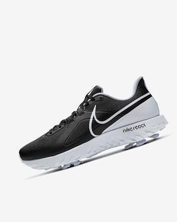 Black / Metal Platinum / White Men's Nike React Infinity Pro Golf Shoes | UK2532