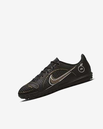 Black / Metal Silver / Grey / Metal Gold Girls' Nike Jr. Mercurial Vapor 14 Academy TF Football Shoes | UK2504