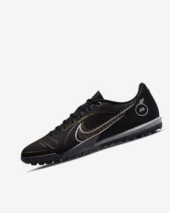 Black / Metal Silver / Grey / Metal Gold Men's Nike Mercurial Vapor 14 Academy TF Football Shoes | UK3071