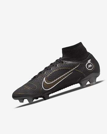 Black / Metal Silver / Grey / Metal Gold Women's Nike Mercurial Superfly 8 Elite FG Football Boots | UK4523