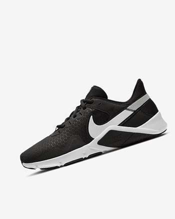 Black / Metal Silver / White Men's Nike Legend Essential 2 Training Shoes | UK2876