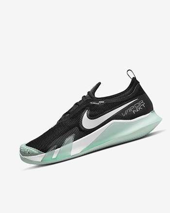 Black / Mint / White Men's Nike Court React Vapor NXT Tennis Shoes | UK3279