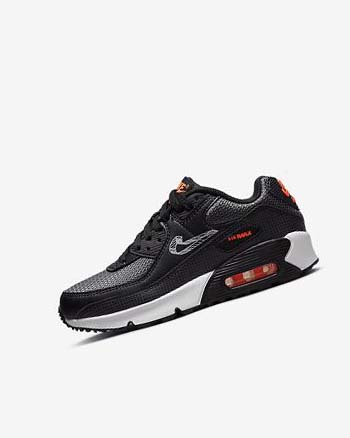 Black / Orange / Grey / White Girls' Nike Air Max 90 Casual Shoes | UK5521