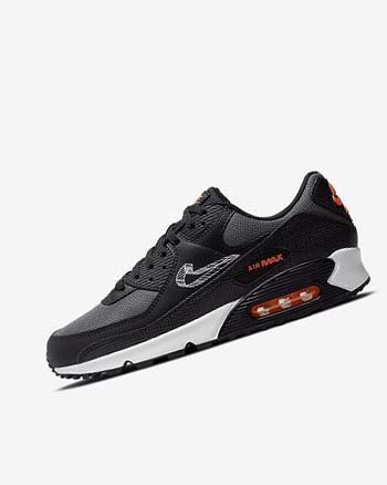 Black / Orange / Grey / White Men's Nike Air Max 90 Casual Shoes | UK2373