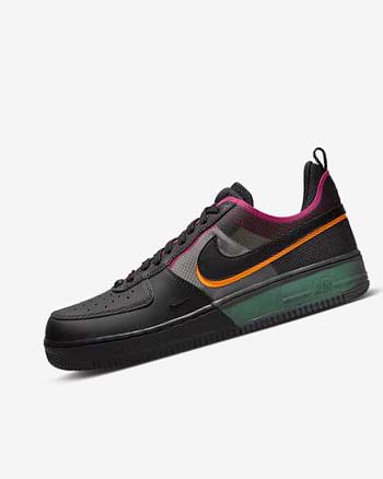 Black / Orange / Pink / Black Men's Nike Air Force 1 React Sneakers | UK2350