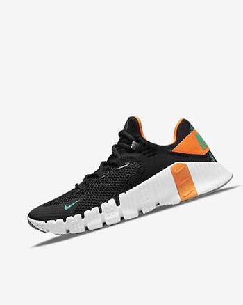 Black / Orange / White / Turquoise Men's Nike Free Metcon 4 Training Shoes | UK4852