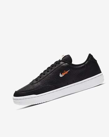 Black / Orange / White Women's Nike Court Vintage Premium Sneakers | UK3037