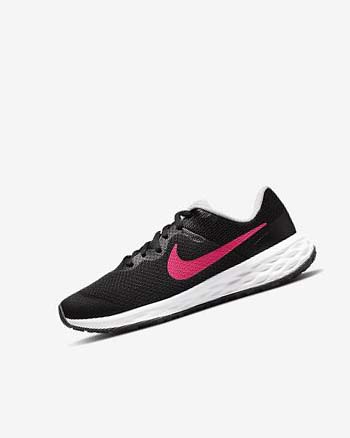 Black / Pink / Pink Girls' Nike Revolution 6 Running Shoes | UK5583