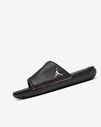 Black / Red Men's Nike Jordan Play Slides | UK5537