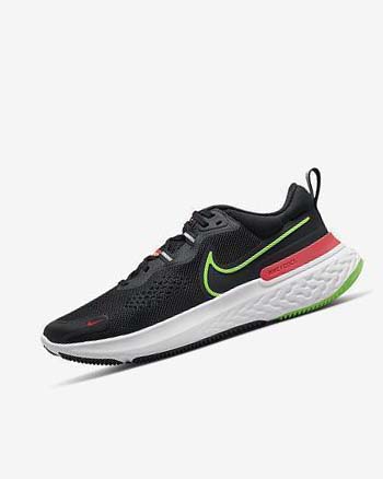 Black / Red / White / Green Men's Nike React Miler 2 Running Shoes | UK2564