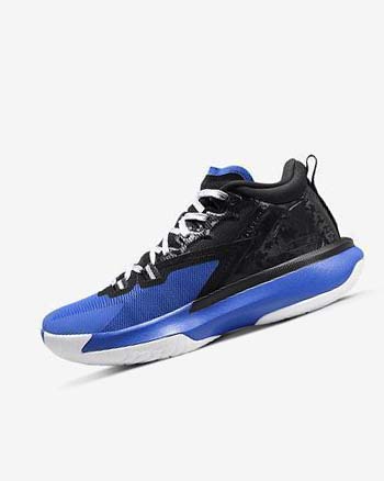 Black / Royal / White Men's Nike Zion 1 Basketball Shoes | UK5097