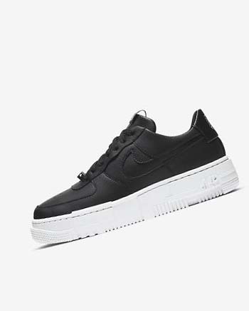 Black / White / Black / Black Women's Nike Air Force 1 Pixel Sneakers | UK3045