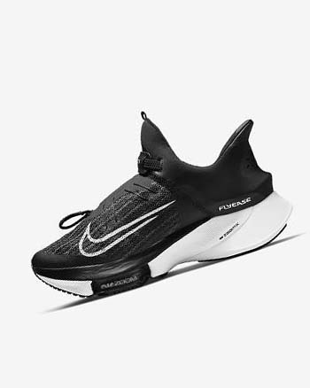 Black / White / Black / White Men's Nike Air Zoom Tempo NEXT% FlyEase Running Shoes | UK5534