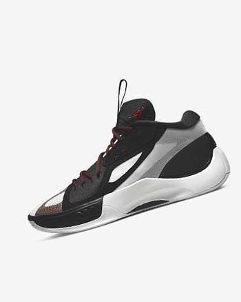 Black / White / Blue Grey / Red Men's Nike Jordan Zoom Separate Basketball Shoes | UK3201