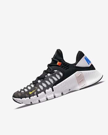 Black / White / Blue / Yellow Women's Nike Free Metcon 4 Training Shoes | UK2575