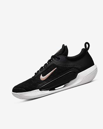 Black / White / Dark Grey / Metal Red Brown Women's Nike Court Zoom NXT Tennis Shoes | UK5152