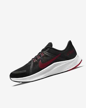 Black / White / Dark Grey / Red Men's Nike Quest 4 Running Shoes | UK3005