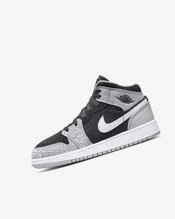 Black / White / Light Grey / Red Boys' Nike Air Jordan 1 Mid SE Sneakers | UK3237