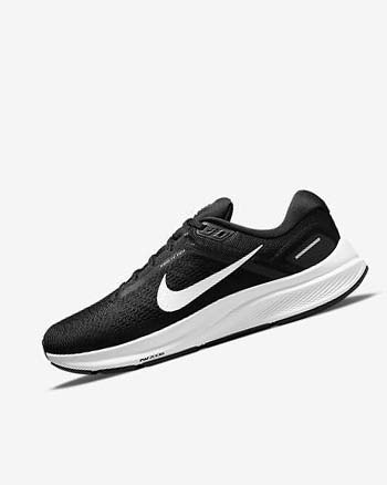 Black / White Men's Nike Air Zoom Structure 24 Running Shoes | UK5105