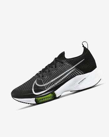 Black / White Men's Nike Air Zoom Tempo NEXT% Running Shoes | UK2391