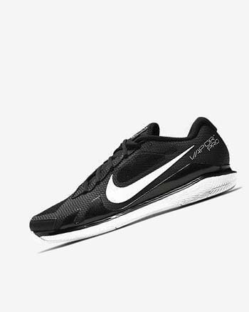 Black / White Men's Nike Court Air Zoom Vapor Pro Tennis Shoes | UK1159