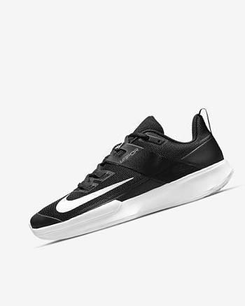 Black / White Men's Nike Court Vapor Lite Tennis Shoes | UK2957