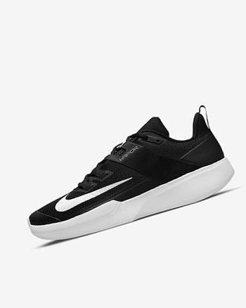 Black / White Men's Nike Court Vapor Lite Tennis Shoes | UK4663