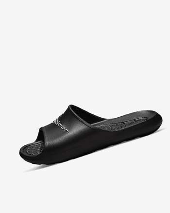 Black / White Men's Nike Victori One Slides | UK5429