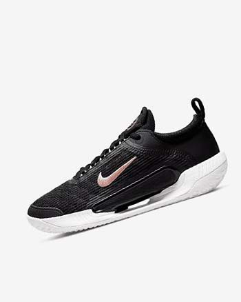 Black / White / Metal Red Brown Women's Nike Court Zoom NXT Tennis Shoes | UK2584