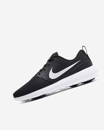 Black / White / Metal White Women's Nike Roshe G Golf Shoes | UK5520