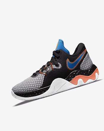 Black / White / Orange / Light Blue Men's Nike Renew Elevate 2 Basketball Shoes | UK5266