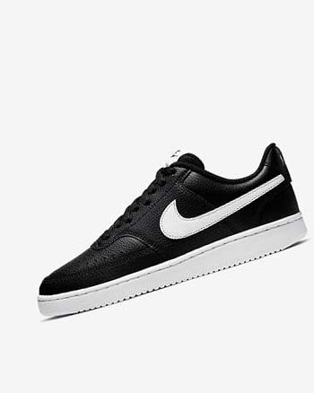 Black / White Women's Nike Court Vision Low Sneakers | UK5098