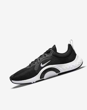 Black / White Women's Nike Renew In-Season TR 11 Training Shoes | UK4862