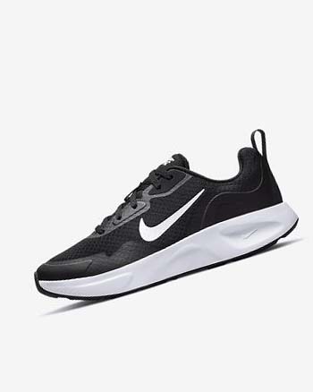 Black / White Women's Nike Wearallday Sneakers | UK2434