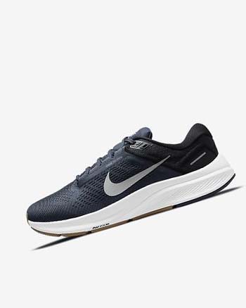 Blue / Black / Dark Obsidian / Grey Men's Nike Air Zoom Structure 24 Running Shoes | UK5024