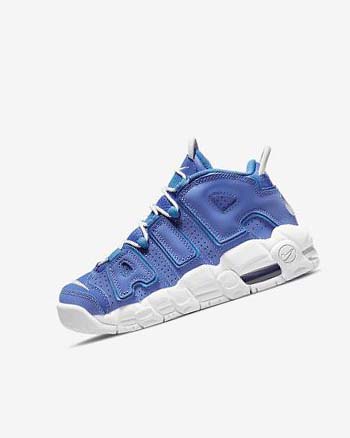 Blue / Blue / White Boys' Nike Air More Uptempo Basketball Shoes | UK5599