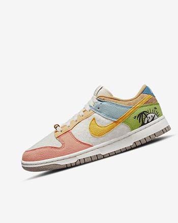 Blue / Gold Women's Nike Dunk Low SE Sneakers | UK2742