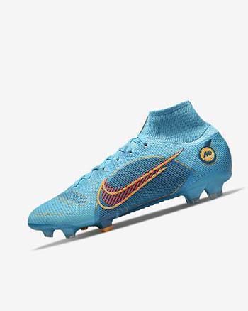 Blue / Orange Men's Nike Mercurial Superfly 8 Elite FG Football Boots | UK2280