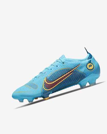 Blue / Orange Men's Nike Mercurial Vapor 14 Elite FG Football Boots | UK4584