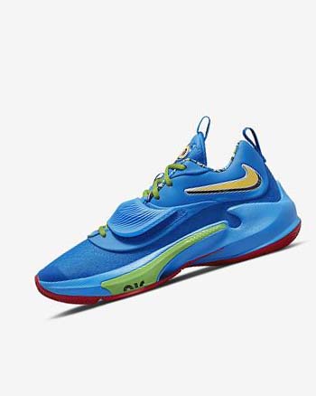 Blue / White / Red / Black Women's Nike Zoom Freak 3 Basketball Shoes | UK5425