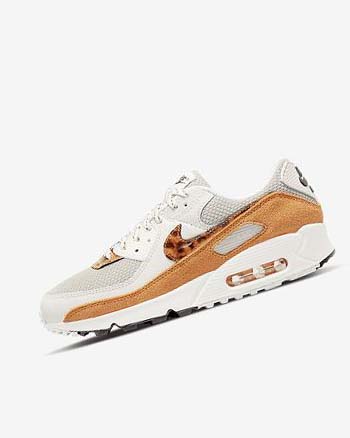 Brown / Light Beige / Deep Yellow Women's Nike Air Max 90 Casual Shoes | UK2213