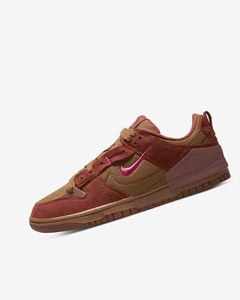 Brown / Orange / Red / Pink Women's Nike Dunk Low Disrupt 2 Sneakers | UK5259