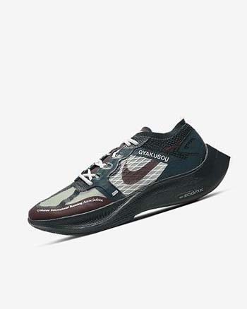 Burgundy / Green Men's Nike ZoomX Vaporfly Next% x Gyakusou Running Shoes | UK3101