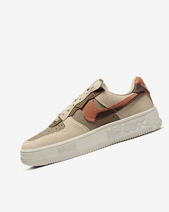 Burgundy / Khaki Women's Nike Air Force 1 Fontanka Sneakers | UK4910