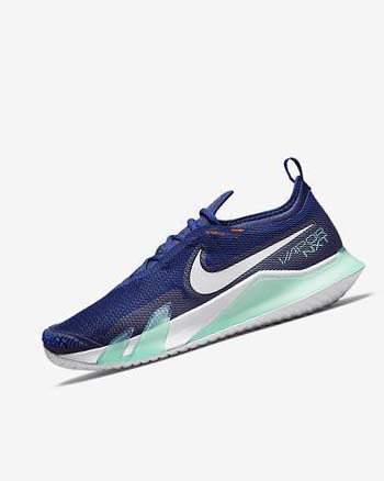 Deep Royal Blue / Turquoise / Orange / White Men's Nike Court React Vapor NXT Tennis Shoes | UK4883