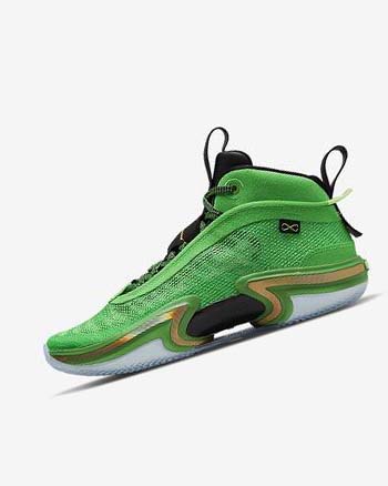 Green / Black / Light Green / Metal Gold Men's Nike Air Jordan XXXVI Basketball Shoes | UK5451