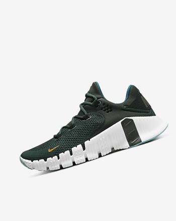 Green / Black / White Women's Nike Free Metcon 4 Training Shoes | UK2628