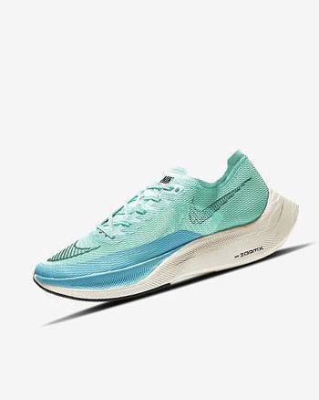 Green / Blue / White / Black Men's Nike ZoomX Vaporfly Next% 2 Running Shoes | UK2413