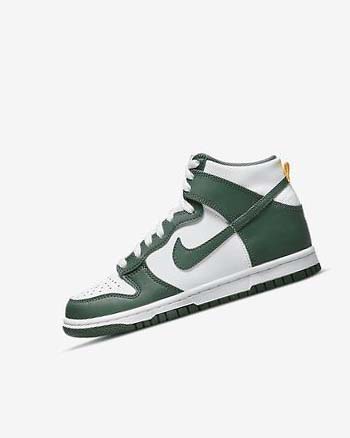 Green / Gold / White Boys' Nike Dunk High Shoes | UK5250