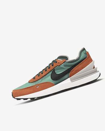 Green / Orange / Black Men's Nike Waffle One SE Sneakers | UK4513